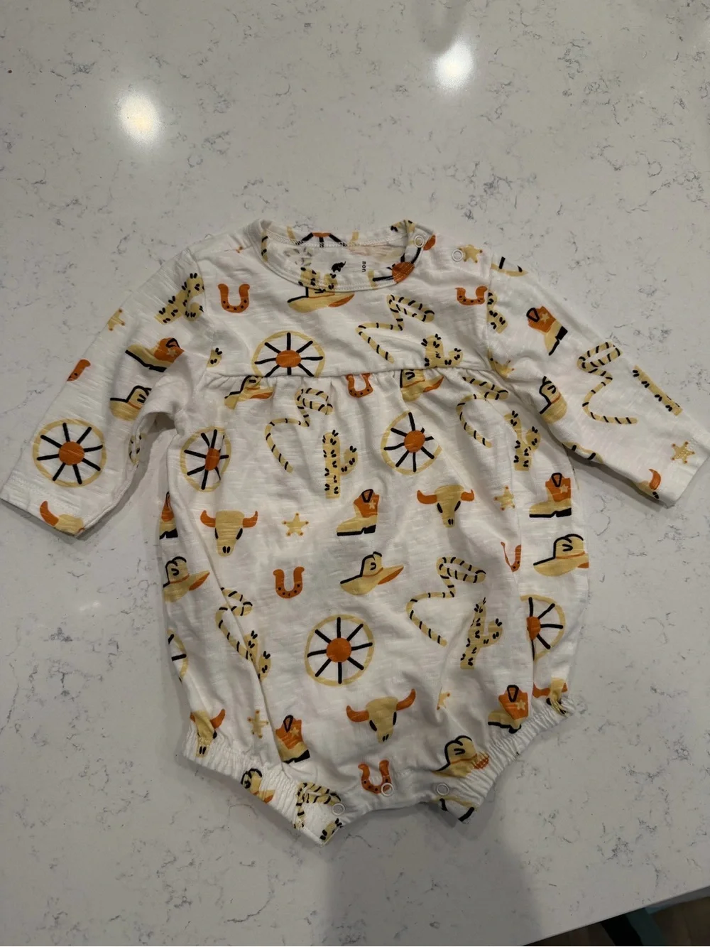 Monica + Andy Western Print Baby Romper